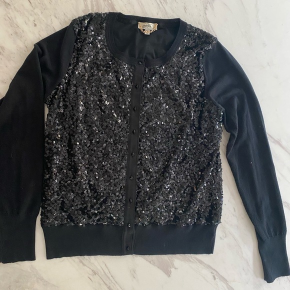Camellia Black Sequin Sweater- Size M - Picture 6 of 9